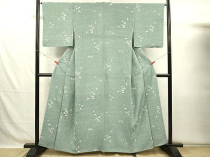 平和屋着物■上質な小紋　舞花文　たたき染め　正絹　逸品　DABG7976ya