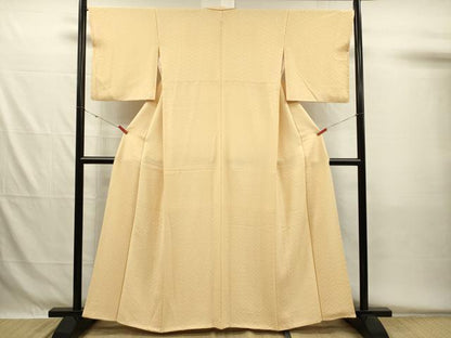 平和屋着物■上質な色無地　紗綾形地紋　蜂蜜色　正絹　逸品　DABG7980ya
