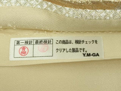 平和屋着物▼六通柄袋帯　唐織　飛鶴風景花文　金銀糸　正絹　逸品　DABG8020ps