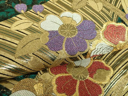 平和屋着物▼六通柄袋帯　辻が花　金銀糸　正絹　逸品　DABG8028ps