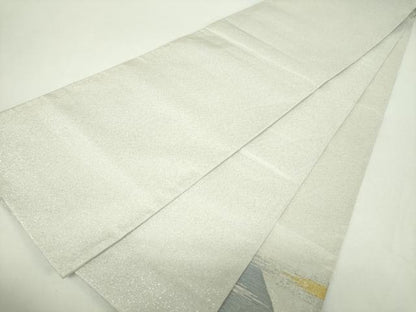 平和屋着物●爪掻き本綴れ　太鼓柄袋帯　雲取り遠山文　金銀糸　正絹　逸品　DABG8048ps