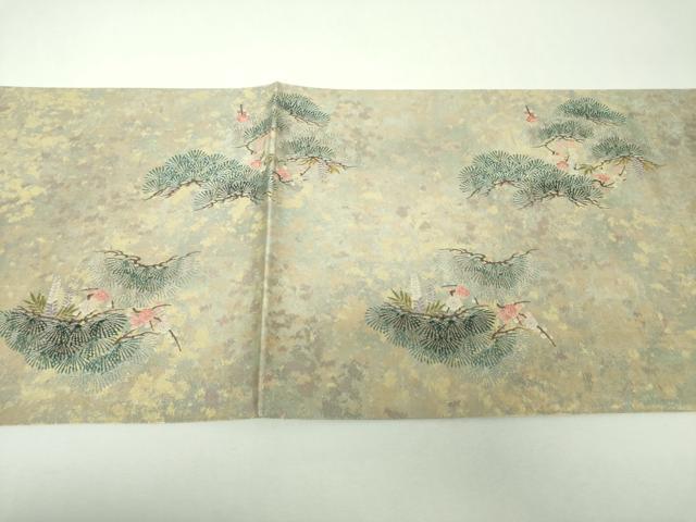 平和屋着物▼六通柄袋帯　唐織　梅松文　藤花房　引箔　正絹　逸品　DABG8069ps