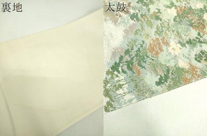平和屋着物▼六通柄袋帯　渡橋風景　月　金銀糸　正絹　逸品　DABG8109ps