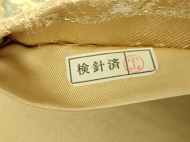 平和屋着物▼六通柄袋帯　霞花丸文　金糸　正絹　逸品　DABG8148ps