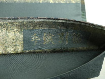 平和屋着物▼太鼓柄袋帯　手織引箔　正倉院更紗文　三越扱い　正絹　逸品　DABG8153ps