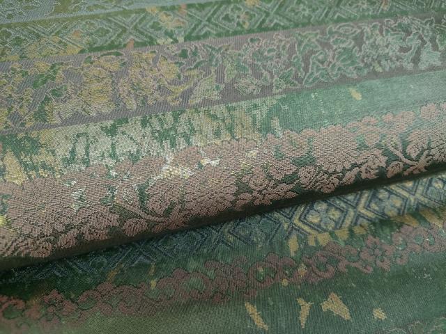平和屋着物▼太鼓柄袋帯　手織引箔　正倉院更紗文　三越扱い　正絹　逸品　DABG8153ps
