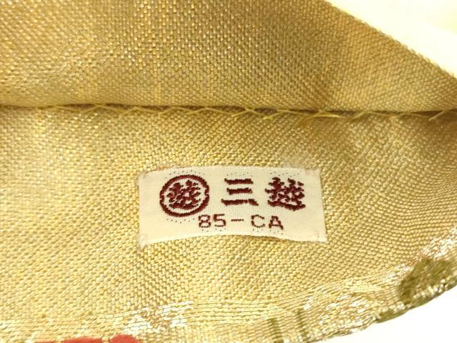 平和屋着物▼六通柄袋帯　七宝花菱文　金糸　引箔　三越扱い　正絹　逸品　DABG8156ps