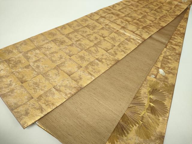 平和屋着物▼太鼓柄袋帯　刺繍　舞桜楓　松文　金銀彩　正絹　逸品　DABG8161ps