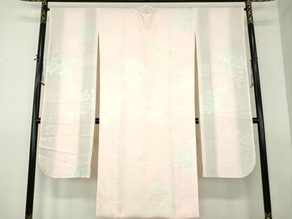 平和屋着物●振袖用長襦袢　袷　霞枝花地紋　暈し染め　正絹　逸品　DABG8210ps