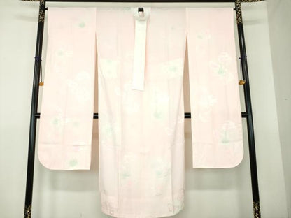 平和屋着物●振袖用長襦袢　無双仕立て　雪輪花地紋　暈し染め　正絹　逸品　未使用　DABG8212ps