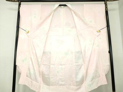 平和屋着物●振袖用長襦袢　無双仕立て　雪輪花地紋　暈し染め　正絹　逸品　未使用　DABG8212ps