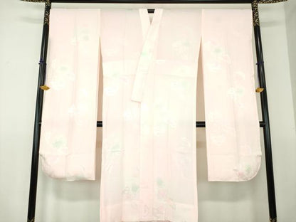 平和屋着物●振袖用長襦袢　無双仕立て　雪輪花地紋　暈し染め　正絹　逸品　未使用　DABG8212ps