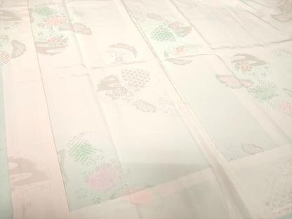 平和屋着物●振袖用長襦袢　無双仕立て　雪輪花地紋　暈し染め　正絹　逸品　未使用　DABG8212ps