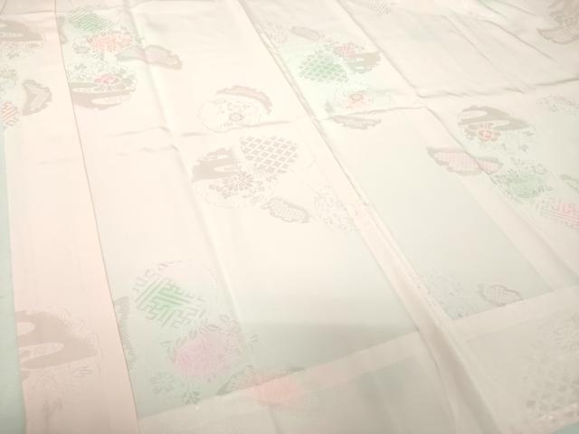 平和屋着物●振袖用長襦袢　無双仕立て　雪輪花地紋　暈し染め　正絹　逸品　未使用　DABG8212ps