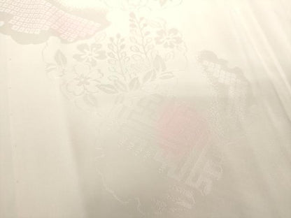 平和屋着物●振袖用長襦袢　無双仕立て　雪輪花地紋　暈し染め　正絹　逸品　未使用　DABG8212ps