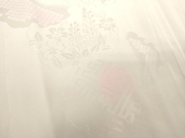 平和屋着物●振袖用長襦袢　無双仕立て　雪輪花地紋　暈し染め　正絹　逸品　未使用　DABG8212ps