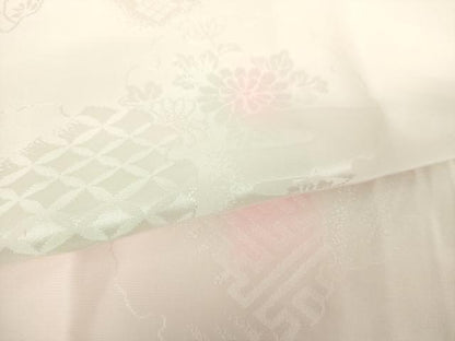 平和屋着物●振袖用長襦袢　無双仕立て　雪輪花地紋　暈し染め　正絹　逸品　未使用　DABG8212ps