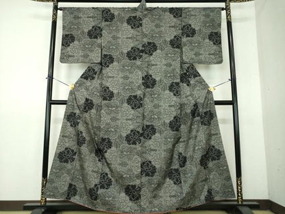 平和屋着物●本場大島紬　7マルキ　牡丹文　正絹　逸品　DABG8217ps