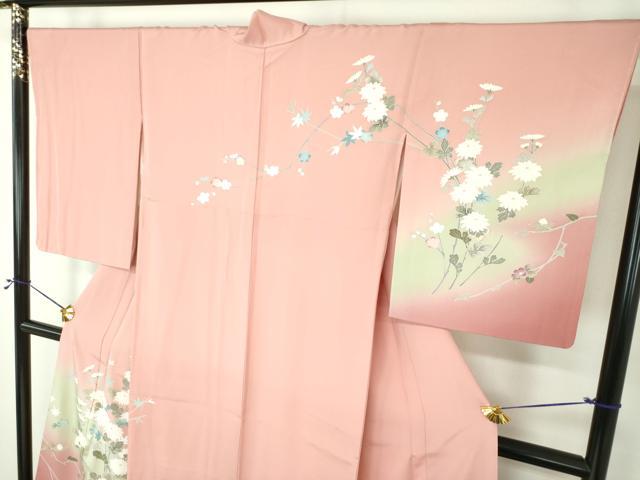 平和屋着物●訪問着　友禅　枝梅　菊楓　暈し染め　正絹　逸品　未使用　DABG8219ps