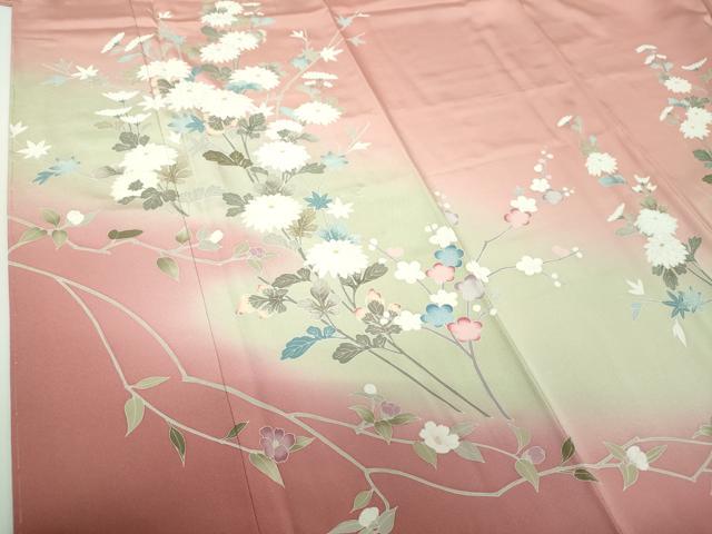 平和屋着物●訪問着　友禅　枝梅　菊楓　暈し染め　正絹　逸品　未使用　DABG8219ps