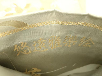 平和屋着物▼西陣　藤織謹製　六通柄袋帯　悠遠雅楽絵　金糸　正絹　逸品　DABG8225ps