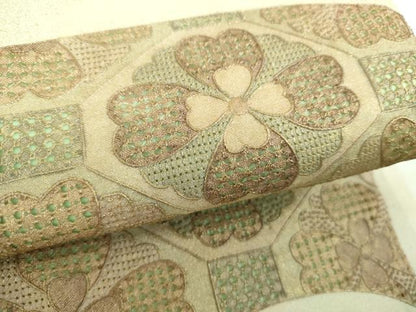平和屋着物▼中国三大刺繍　スワトウ相良刺繍　汕頭相良刺繍　総刺繍　太鼓柄袋帯　地紙蜀江花文　金彩　正絹　逸品　DABG8226ps
