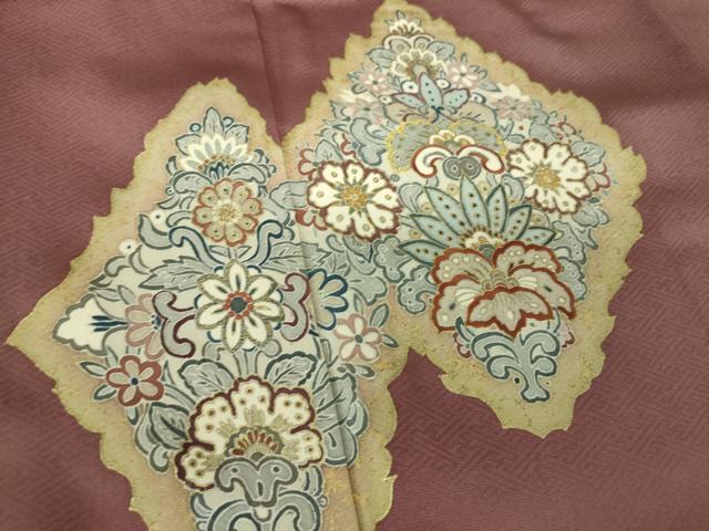 平和屋着物●豪華色留袖　駒刺繍　更紗花文　金彩　正絹　逸品　DABG8234ps