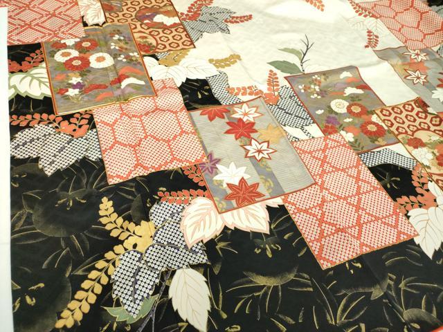 平和屋着物●十日町老舗ブランド　吉澤友禅　吾妻徳穂　振袖　駒刺繍　色紙重ね吉祥花文　金彩　正絹　逸品　DABG8236ps