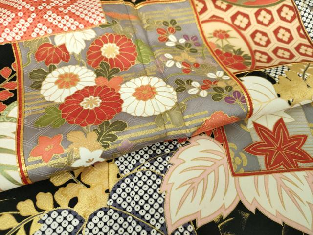 平和屋着物●十日町老舗ブランド　吉澤友禅　吾妻徳穂　振袖　駒刺繍　色紙重ね吉祥花文　金彩　正絹　逸品　DABG8236ps