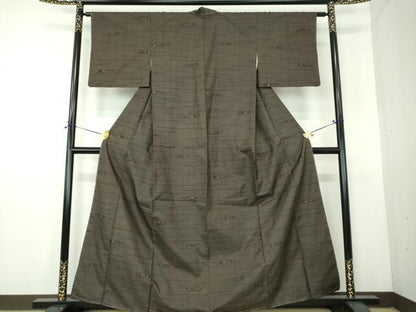 平和屋着物●本場大島紬　7マルキ　横段文　正絹　逸品　未使用　DABG8237ps