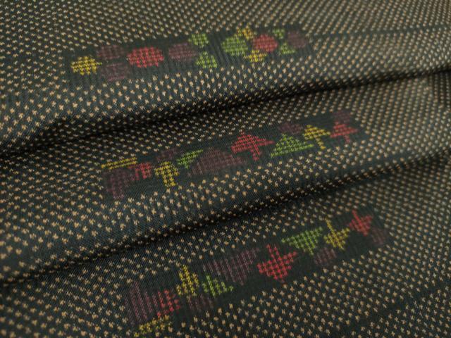 平和屋着物●本場大島紬　7マルキ　横段文　正絹　逸品　未使用　DABG8237ps