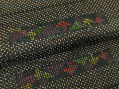 平和屋着物●本場大島紬　7マルキ　横段文　正絹　逸品　未使用　DABG8237ps