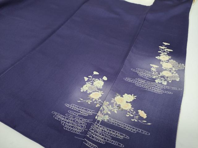 平和屋着物●森英恵・HANAE MORI　振袖　流水舞蝶花文　暈し染め　金彩　金通し地　正絹　逸品　DABG8240ps