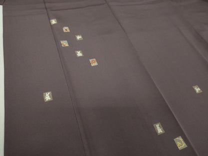平和屋着物●訪問着　総刺繍　跳兎　片輪車　七宝　金糸　正絹　逸品　DABG8241ps