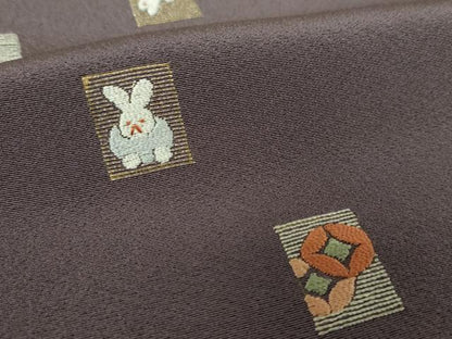平和屋着物●訪問着　総刺繍　跳兎　片輪車　七宝　金糸　正絹　逸品　DABG8241ps