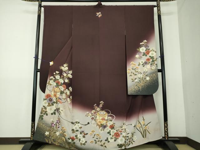 平和屋着物●豪華振袖　貝桶花文　暈し染め　金彩　やまと誂製　正絹　逸品　DABG8245ps