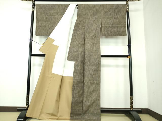 平和屋着物●上質な紬　縞　正絹　逸品　DABG8246ps
