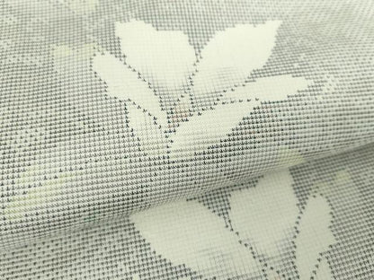 平和屋着物●本場大島紬　白大島　9マルキ　舞花文　正絹　逸品　未使用　DABG8258ps