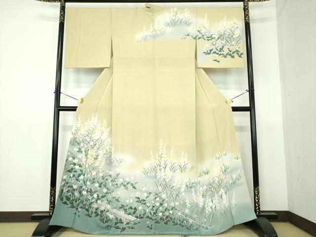 平和屋着物●十日町友禅作家　岡村蒼風　訪問着　八つ橋花文　水芭蕉　カタクリの花　暈し染め　正絹　逸品　DABG8260ps