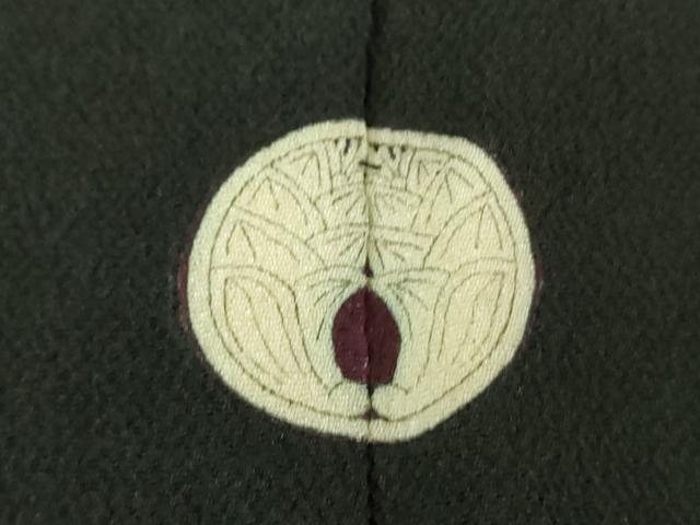 平和屋着物●アンティーク　大正ロマン　黒留袖　駒刺繍　吉祥風景花文　暈し染め　金彩　正絹　逸品　DABG8263ps