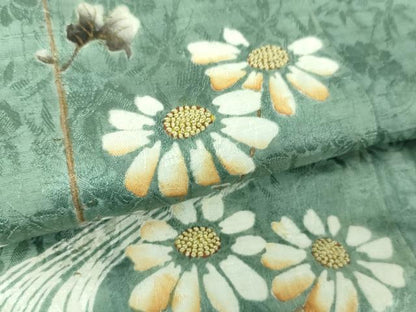 平和屋本店●アンティーク　大正ロマン　中国三大刺繍　相良刺繍　色留袖　流水花文　銀糸　正絹　逸品　DABG8264ps