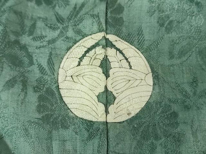 平和屋本店●アンティーク　大正ロマン　中国三大刺繍　相良刺繍　色留袖　流水花文　銀糸　正絹　逸品　DABG8264ps