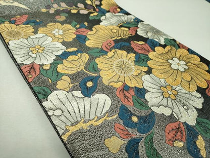 平和屋着物▼六通柄袋帯　慶長辻が花　金銀糸　正絹　逸品　DABG8270ps