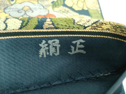 平和屋着物●アンティーク　大正ロマン　六通柄　本袋帯　五爪龍　鳳凰花文　金糸　正絹　逸品　DABG8378ps
