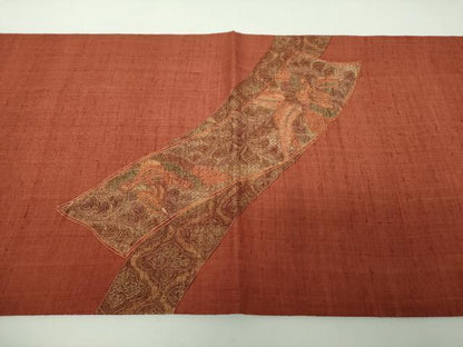 平和屋着物●中国三大刺繍　スワトウ相良刺繍　汕頭相良刺繍　総刺繍　太鼓柄袋帯　紬地　鳳凰花熨斗文　正絹　逸品　未使用　DABG8399ps