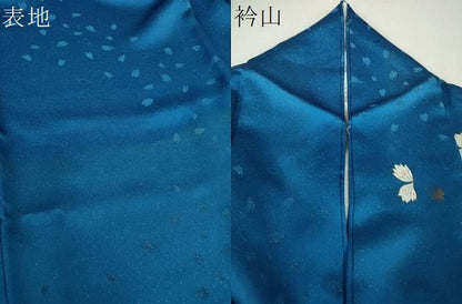 平和屋着物●豪華振袖　駒刺繍　舞蝶花文　暈し染め　金彩　金通し地　正絹　逸品　DABG8406ps