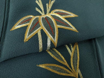 平和屋着物●訪問着　総駒刺繍　総刺繍　笹竹文　金銀糸　ますいわ屋扱い　正絹　逸品　DABG8408ps