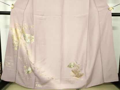 平和屋着物●訪問着　流水地紙花文　暈し染め　金銀彩　正絹　逸品　DABG8412ps
