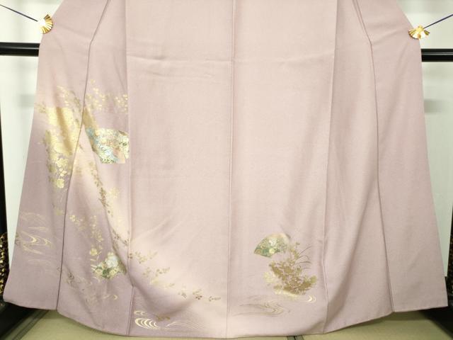 平和屋着物●訪問着　流水地紙花文　暈し染め　金銀彩　正絹　逸品　DABG8412ps