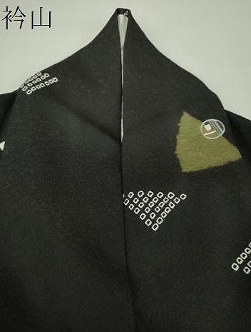 平和屋着物●上質な小紋　刺繍　丸　三角　黒地　やまと誂製　正絹　逸品　DABG8413ps